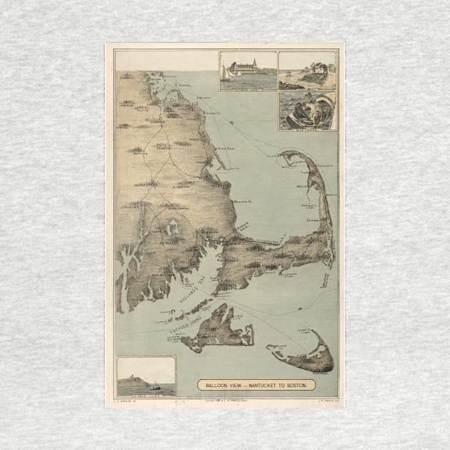 Vintage Map of Cape Cod (1885) by Bravuramedia